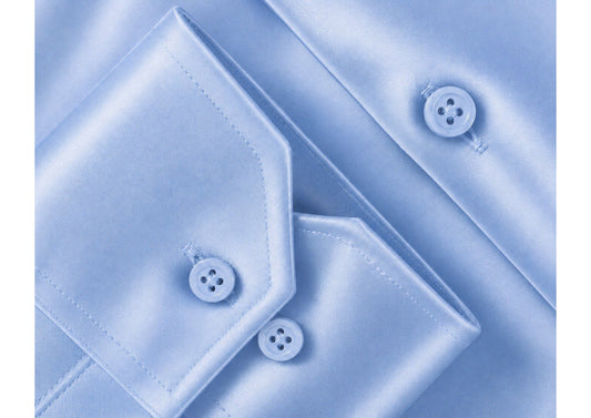 Premium Formal Shirt for Men | 100% Cotton Satin Full Sleeve Shirt | Luxury Office Wear | Party Wear Shirt |-Sky Blue
