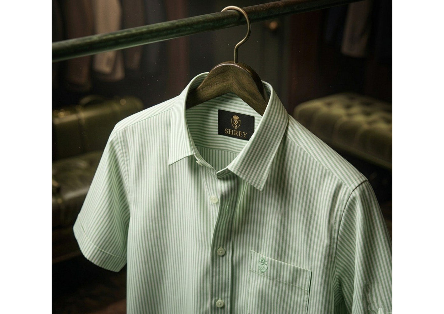 Men's Premium Cotton Striped Half Sleeve Formal Shirt โ Regular Fit | Pocket Style | Soft & Breathable Fabric