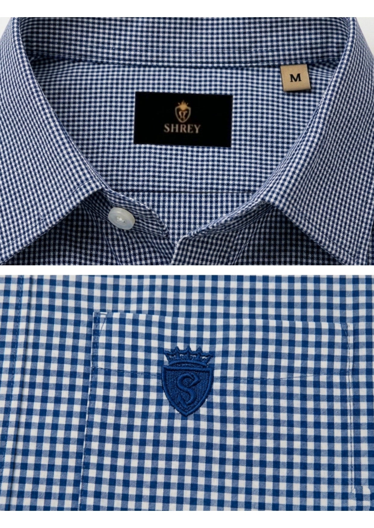 Men's Premium Cotton Mini Check Half Sleeve Formal & Casual Wear Shirt – Regular Fit | Pocket Style | Soft & Breathable Fabric