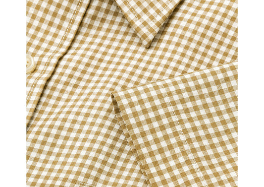 PREMIUM COTTON CHECK SHIRT FOR MEN - HALF SLEEVE | YELLOW