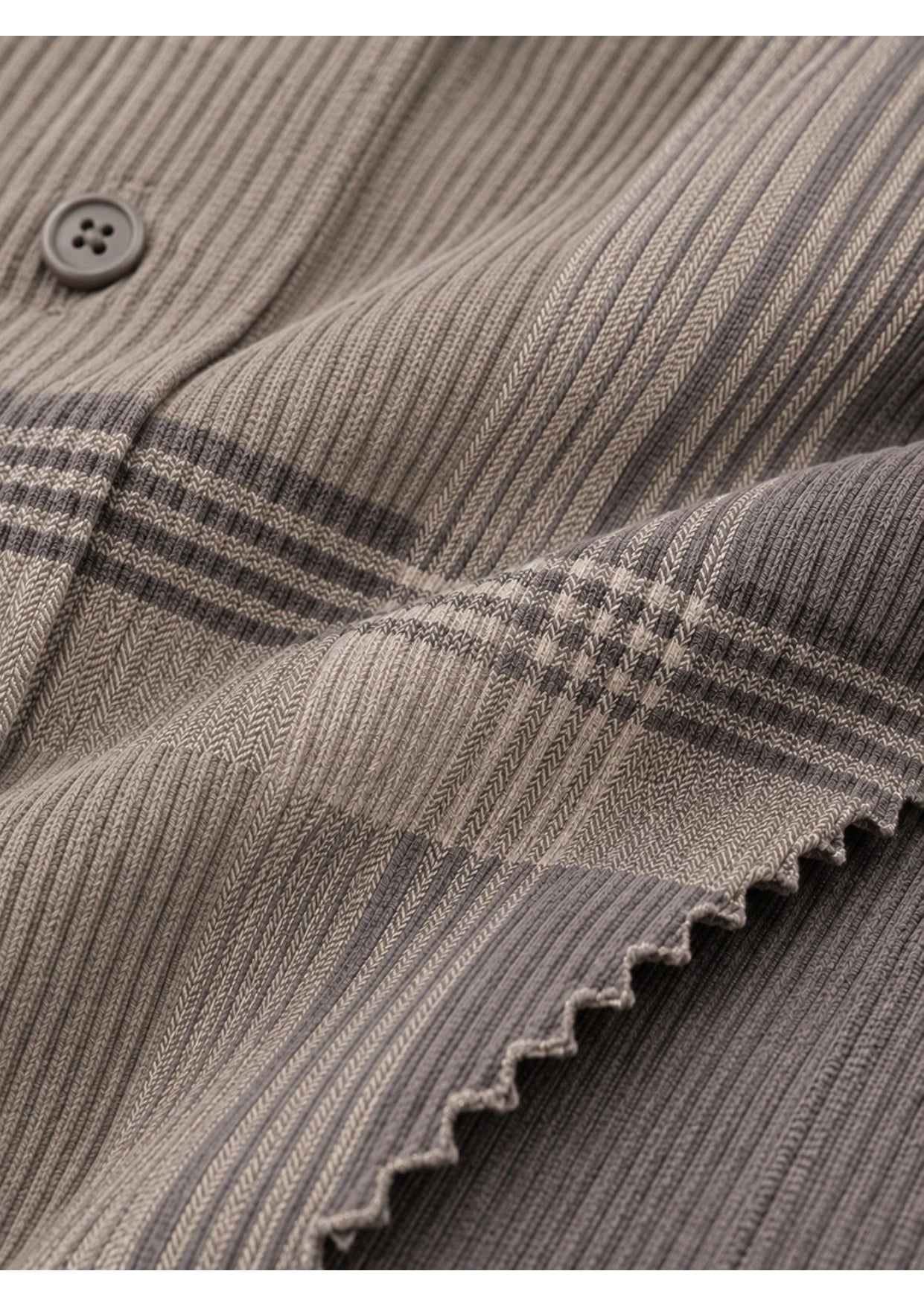 Premium Corduroy Check Shirt For Men – Modern Winter Collection-(Grey)