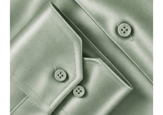 Premium Formal Shirt for Men | 100% Cotton Satin Full Sleeve Shirt | Luxury Office Wear | Party Wear Shirt |-Pista Green