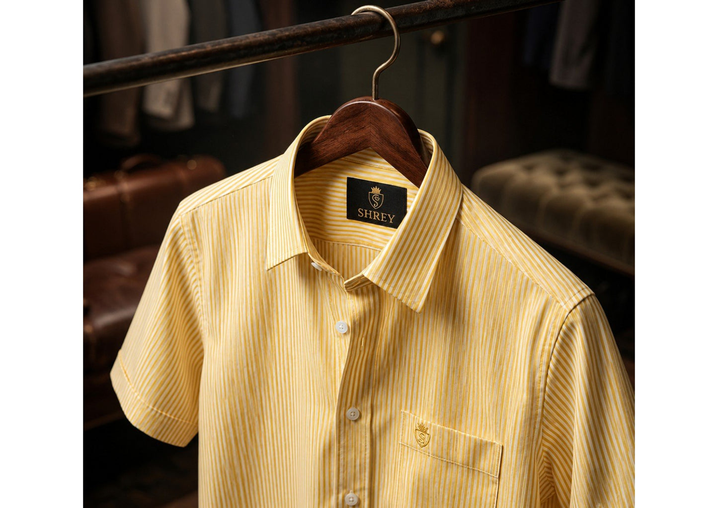 Men's Premium Cotton Striped Half Sleeve Formal Shirt – Regular Fit | Pocket Style | Soft & Breathable Fabric