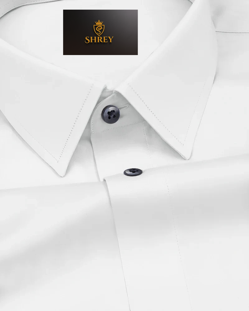 PREMIUM COTTON SATIN FORMAL SHIRT FOR MEN (Single Pocket)-WHITE