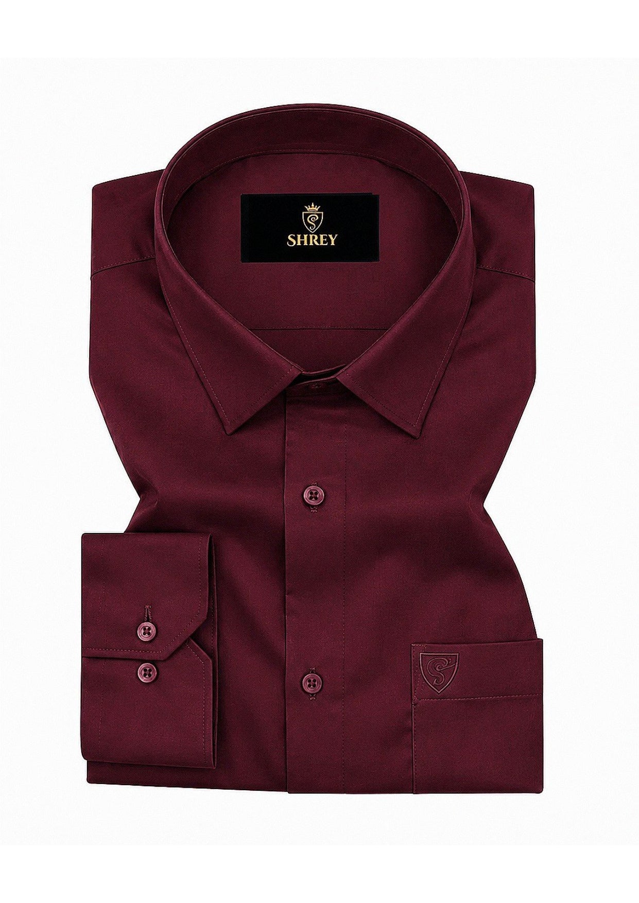 PREMIUM COTTON FORMAL SHIRT FOR MEN (SINGLE POCKET) - WINE