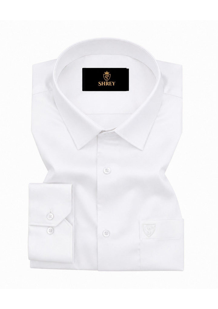 PREMIUM COTTON FORMAL SHIRT FOR MEN (SINGLE POCKET)-WHITE