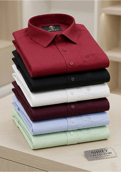Men’s Solid Cotton Satin Half Sleeve Shirts Combo Pack of 2 – Casual & Office Wear Black & Pista Green (Single Pocket)
