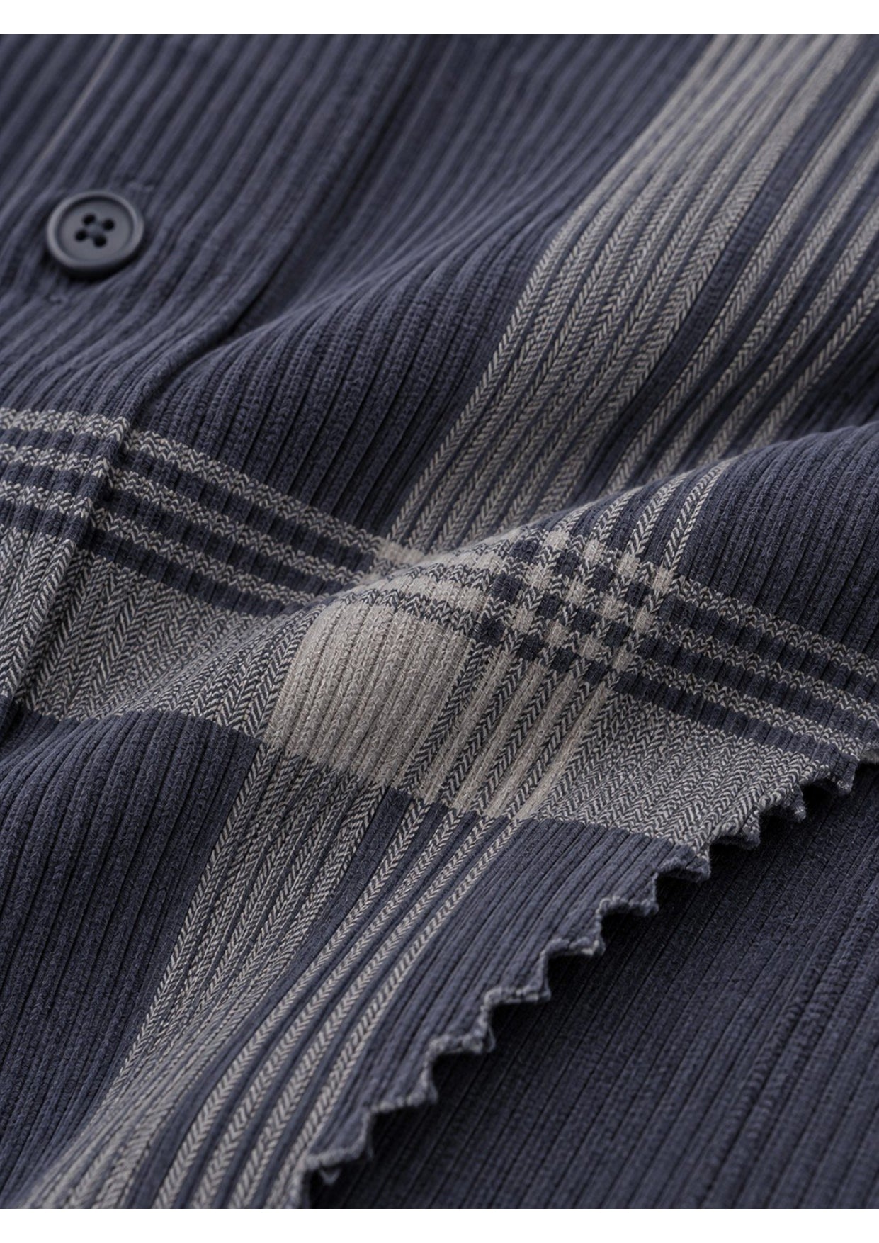 Premium Corduroy Check Shirt For Men – Modern Winter Collection-(Dark Blue)