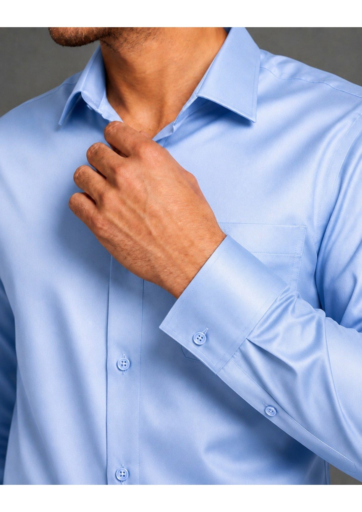 Premium Formal Shirt for Men | 100% Cotton Satin Full Sleeve Shirt | Luxury Office Wear | Party Wear Shirt |-Sky Blue
