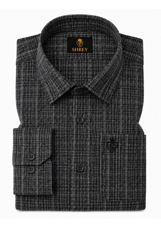 Mens Premium Cotton Check Full Sleeve Shirt Luxury Casual & Smart Formal Wear Shirt