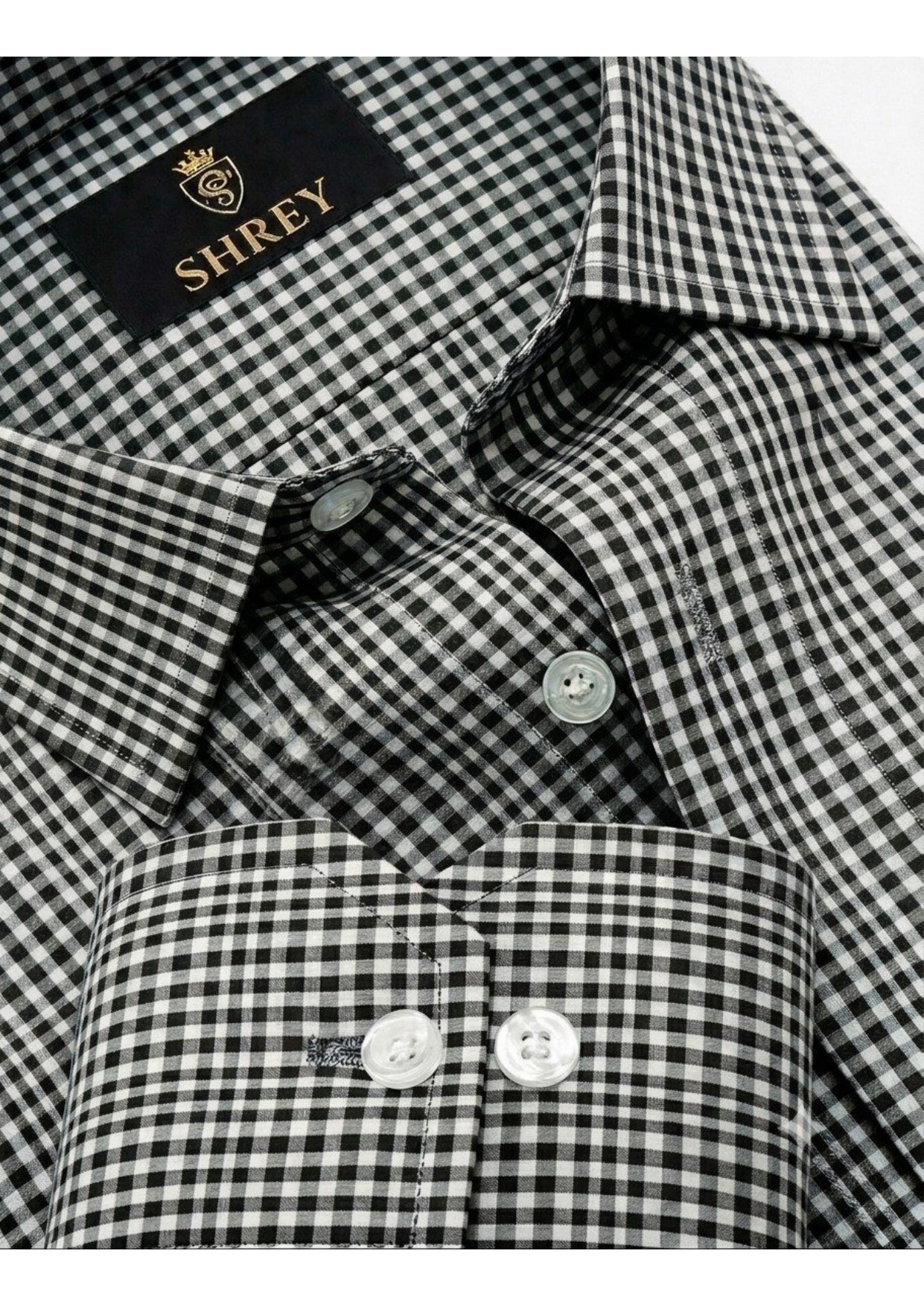 Men's Premium Oxford Check Shirt | Full Sleeve Smart Casual Shirt-Black