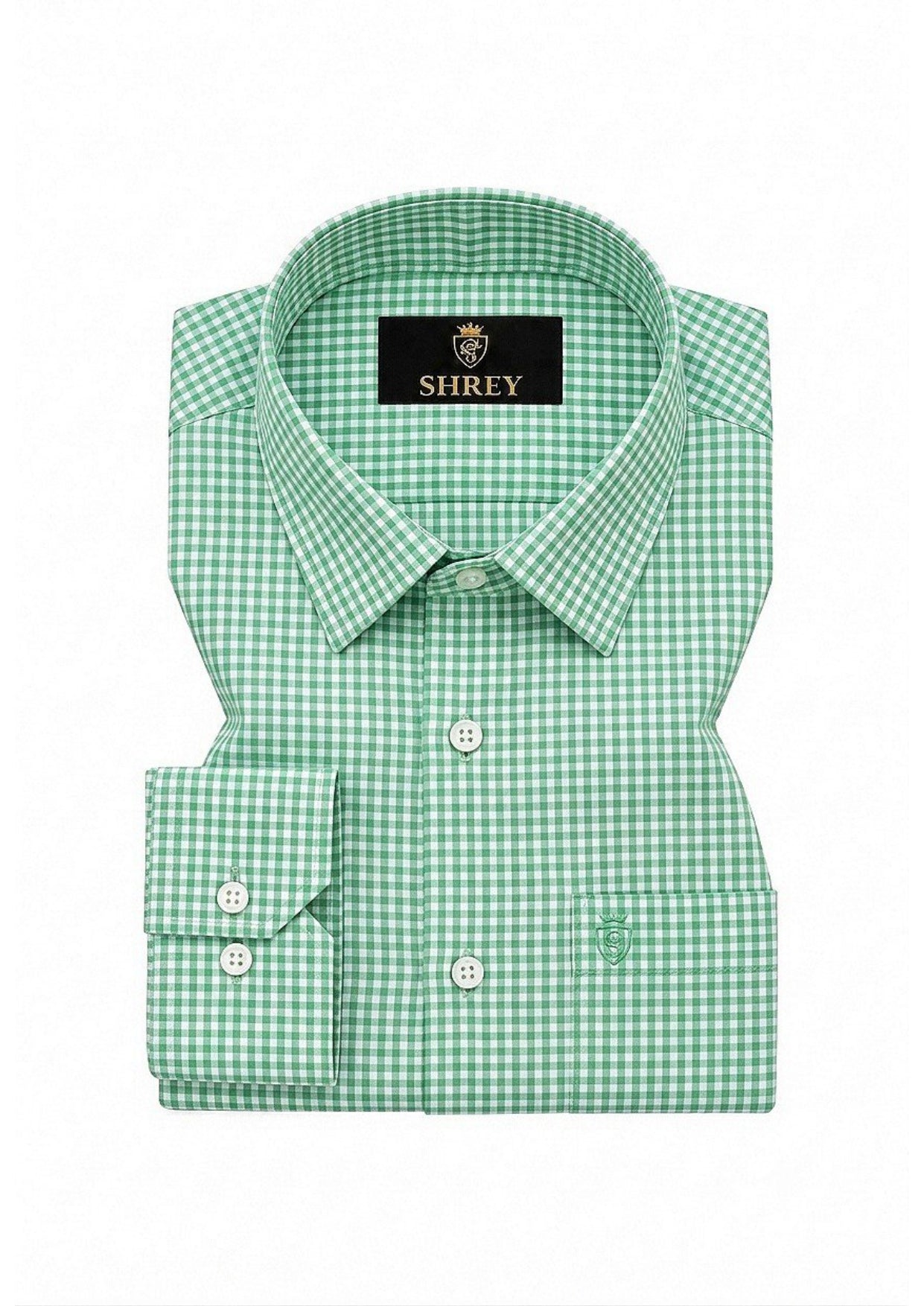 Men's Premium Oxford Check Shirt | Full Sleeve Smart Casual Shirt-Light Green