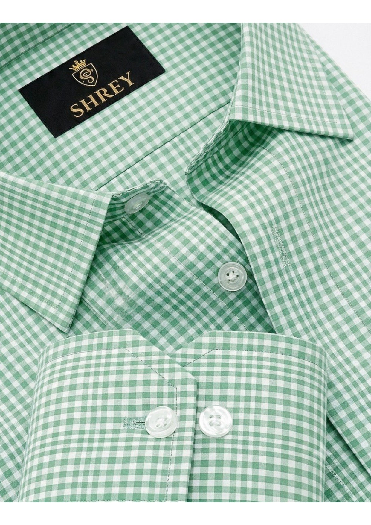 Men's Premium Oxford Check Shirt | Full Sleeve Smart Casual Shirt-Light Green