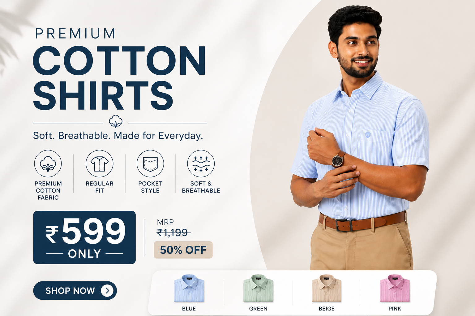 Explore premium cotton shirts by Shrey