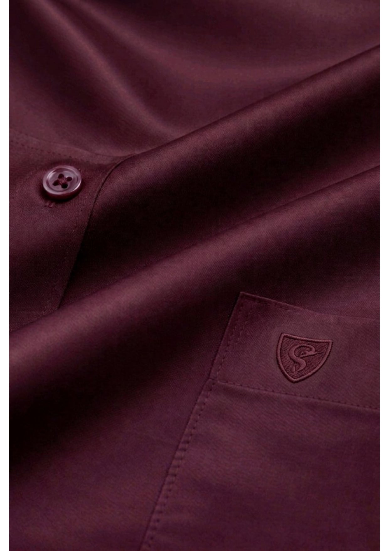 Premium Wine Cotton Satin Half Sleeve Formal Shirt | Office & Party Wear