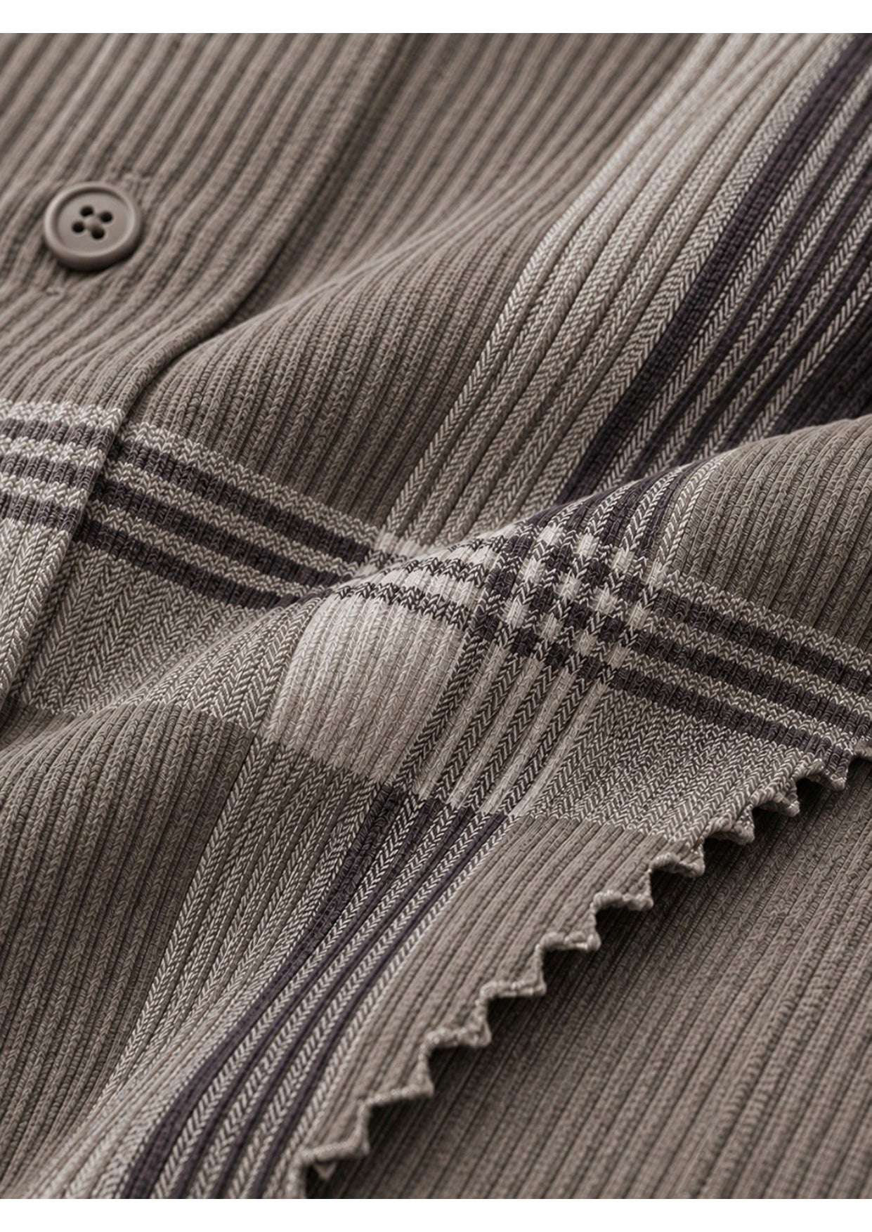 Premium Corduroy Check Shirt For Men – Modern Winter Collection-(Dark Grey)