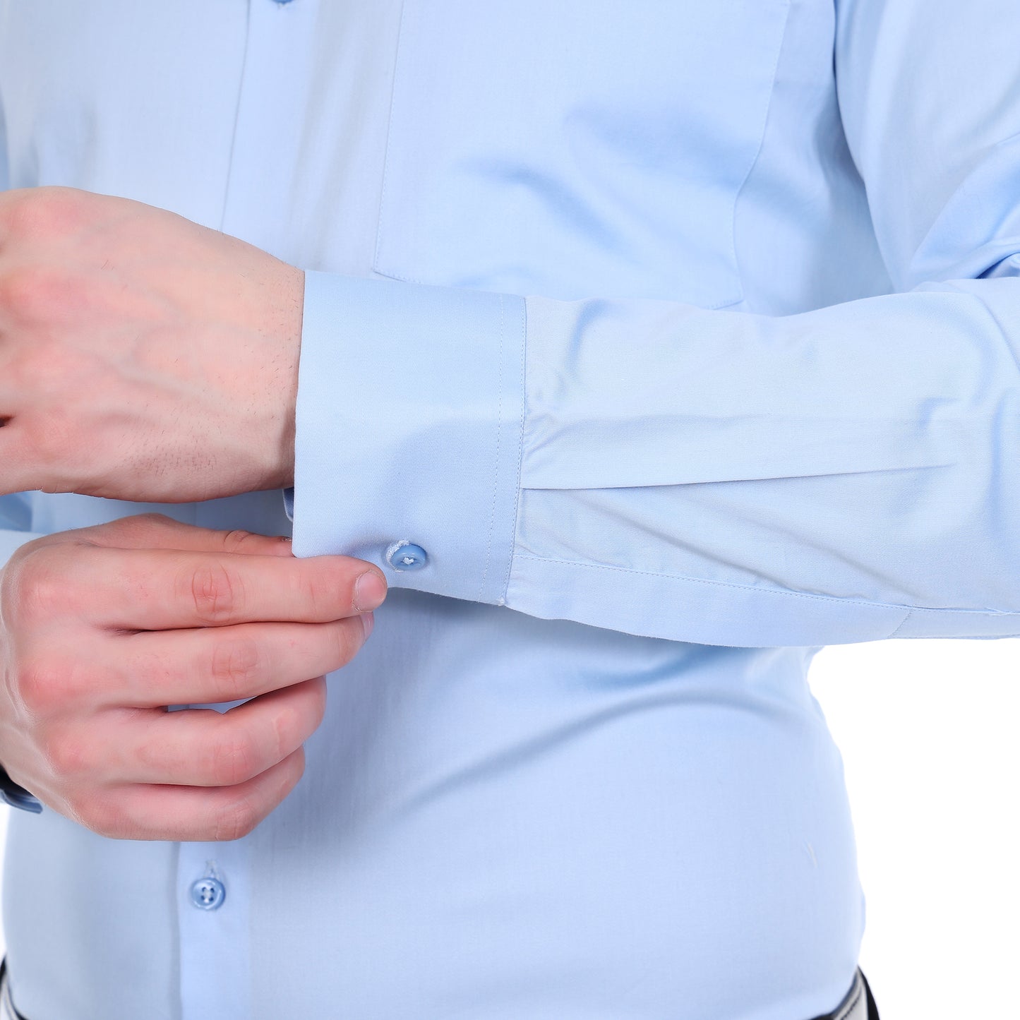 Men's Formal Regular Fit Cotton Full Sleeve Shirt- SKY