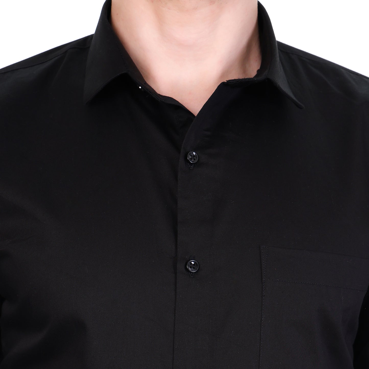 Men's Formal Regular Fit Cotton Full Sleeve Shirt- BLACK
