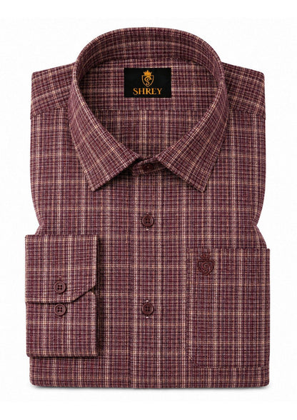 Mens Premium Cotton Check Full Sleeve Shirt Luxury Casual & Smart Formal Wear Shirt