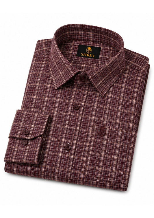 Mens Premium Cotton Check Full Sleeve Shirt Luxury Casual & Smart Formal Wear Shirt