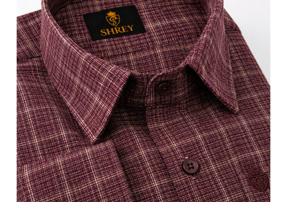 Mens Premium Cotton Check Full Sleeve Shirt Luxury Casual & Smart Formal Wear Shirt