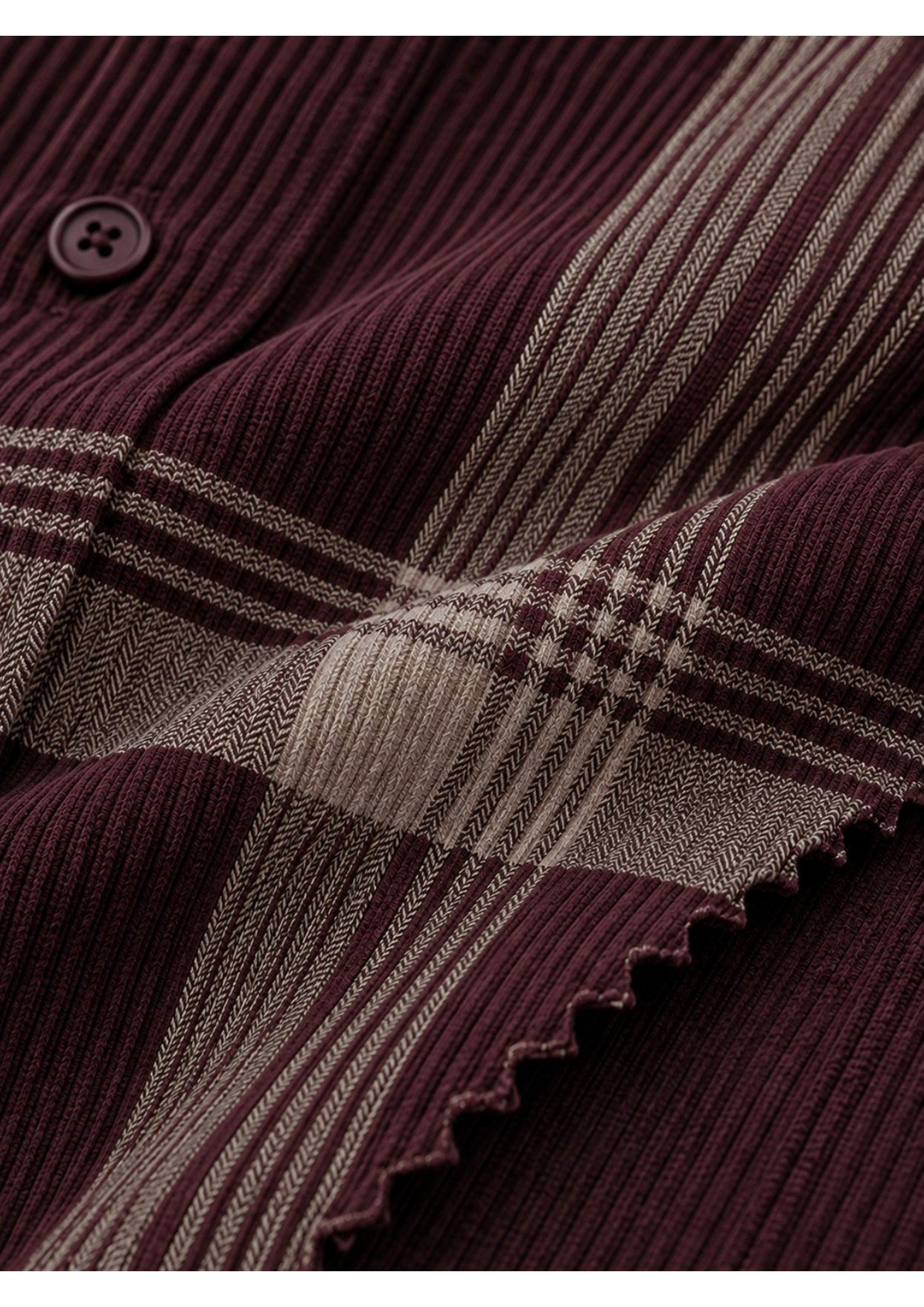 Premium Corduroy Check Shirt For Men – Modern Winter Collection-(Wine)