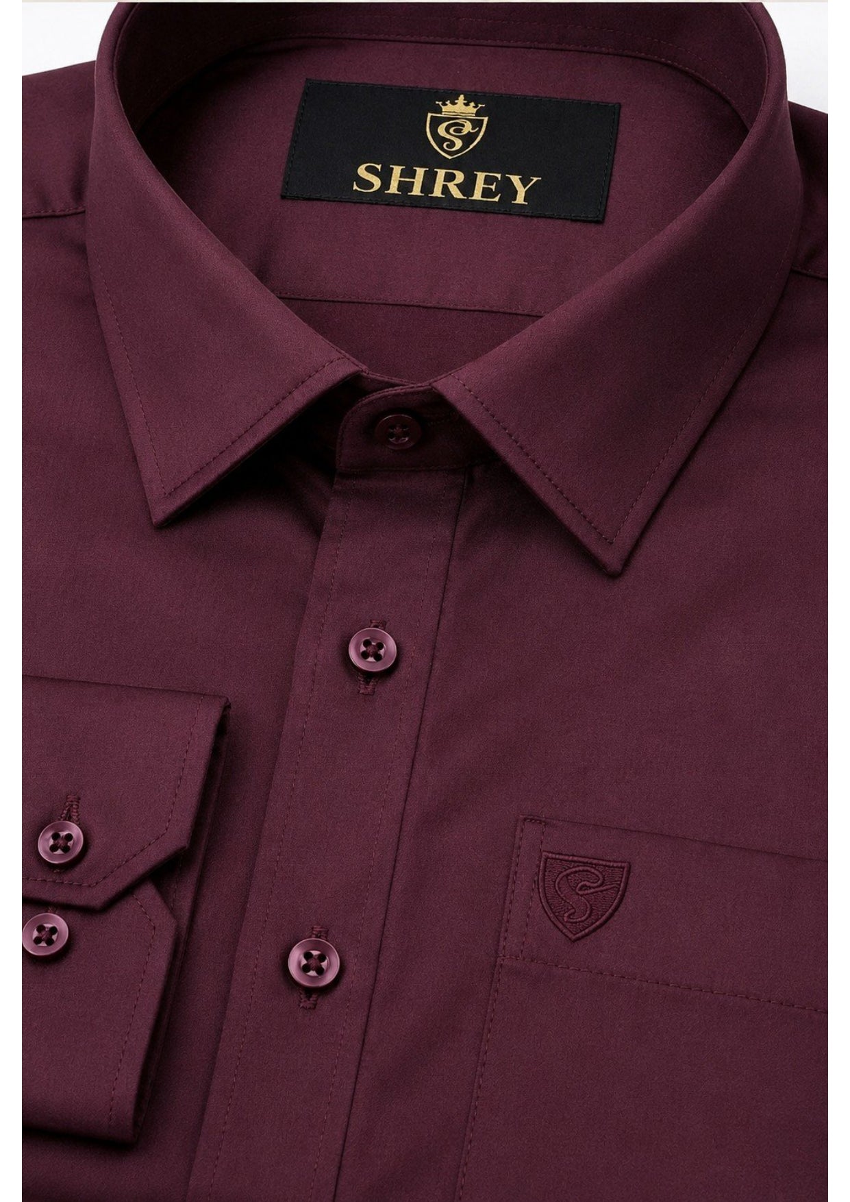 PREMIUM COTTON FORMAL SHIRT FOR MEN (SINGLE POCKET) - WINE