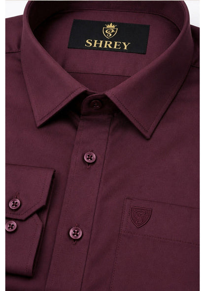 PREMIUM COTTON FORMAL SHIRT FOR MEN (SINGLE POCKET) - WINE