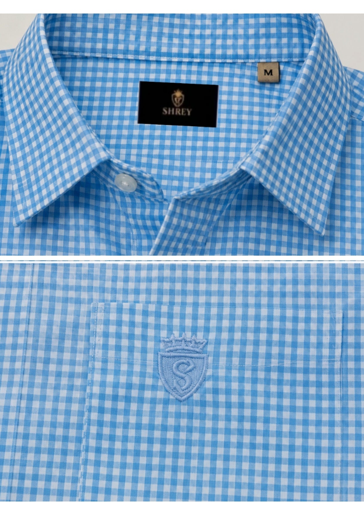 Men's Premium Cotton Mini Check Half Sleeve Formal & Casual Wear Shirt – Regular Fit | Pocket Style | Soft & Breathable Fabric