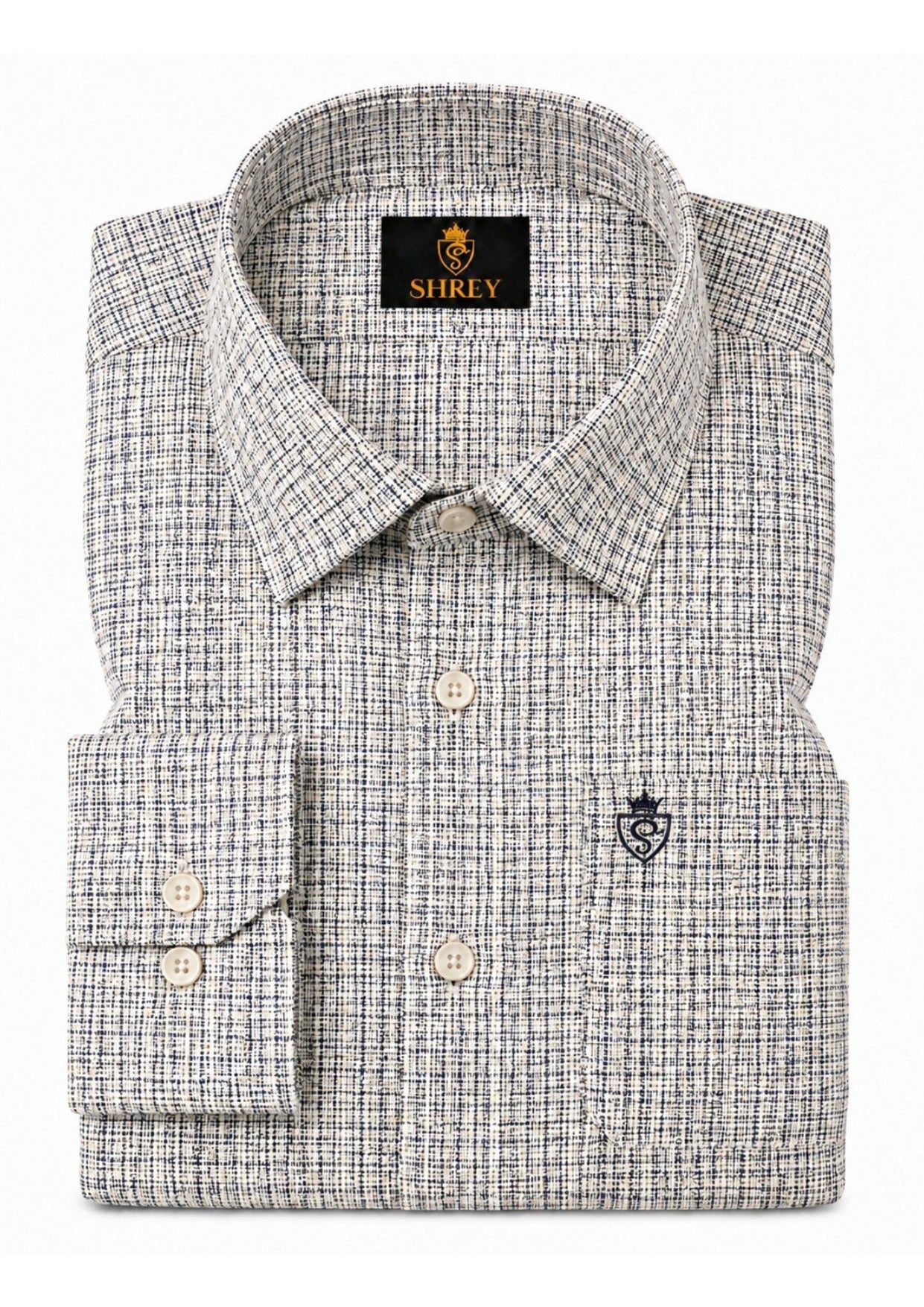 Mens Premium Cotton Check Full Sleeve Shirt Luxury Casual & Smart Formal Wear Shirt