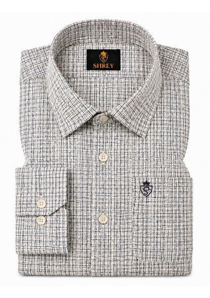 Mens Premium Cotton Check Full Sleeve Shirt Luxury Casual & Smart Formal Wear Shirt