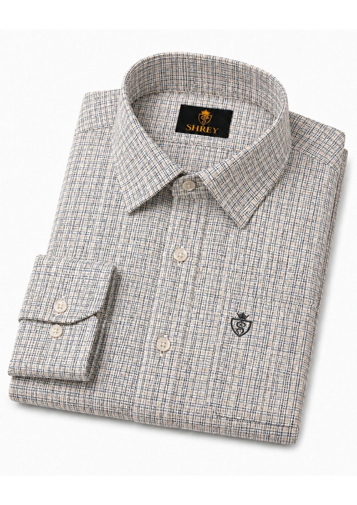 Mens Premium Cotton Check Full Sleeve Shirt Luxury Casual & Smart Formal Wear Shirt