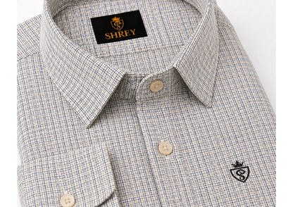 Mens Premium Cotton Check Full Sleeve Shirt Luxury Casual & Smart Formal Wear Shirt