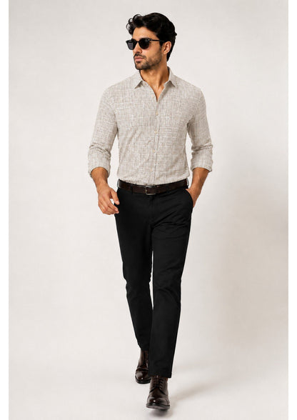 Mens Premium Cotton Check Full Sleeve Shirt Luxury Casual & Smart Formal Wear Shirt