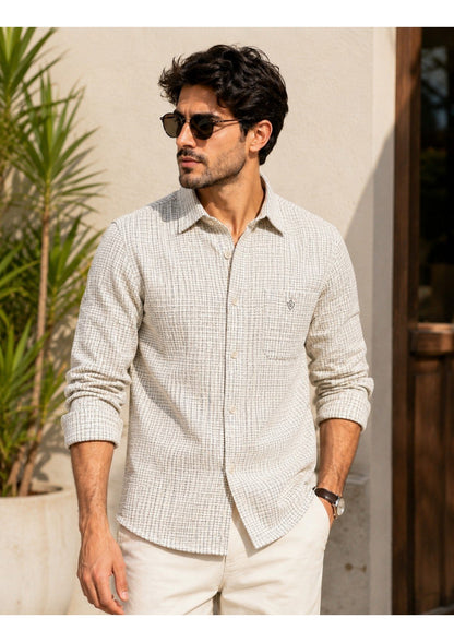 Mens Premium Cotton Check Full Sleeve Shirt Luxury Casual & Smart Formal Wear Shirt