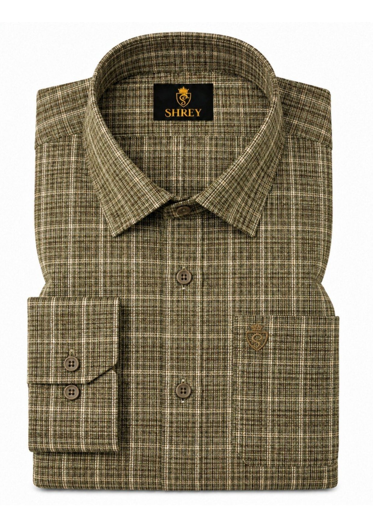Mens Premium Cotton Check Full Sleeve Shirt Luxury Casual & Smart Formal Wear Shirt