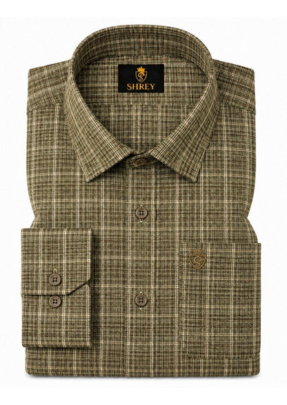 Mens Premium Cotton Check Full Sleeve Shirt Luxury Casual & Smart Formal Wear Shirt