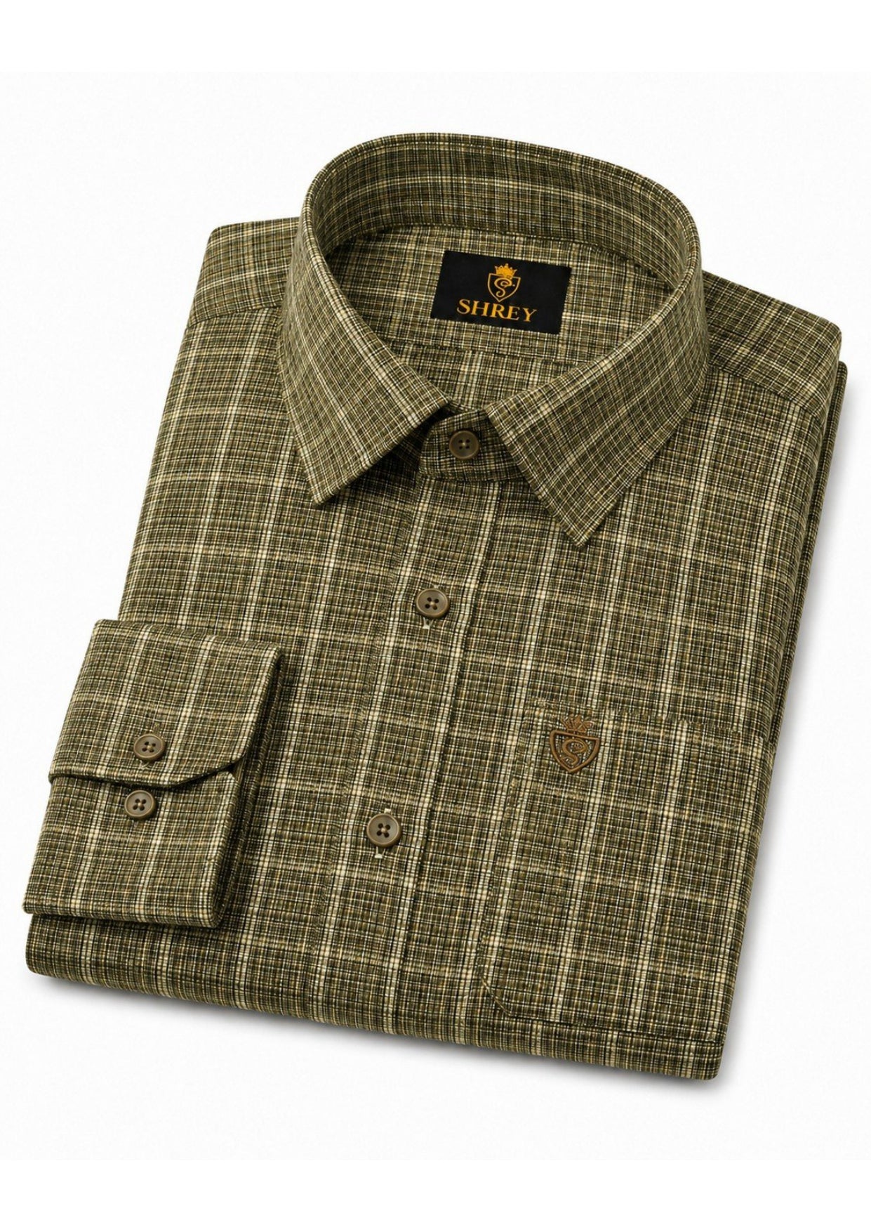 Mens Premium Cotton Check Full Sleeve Shirt Luxury Casual & Smart Formal Wear Shirt