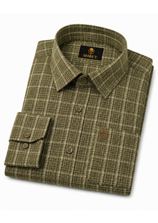 Mens Premium Cotton Check Full Sleeve Shirt Luxury Casual & Smart Formal Wear Shirt