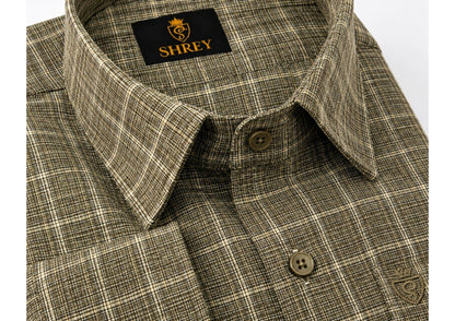 Mens Premium Cotton Check Full Sleeve Shirt Luxury Casual & Smart Formal Wear Shirt