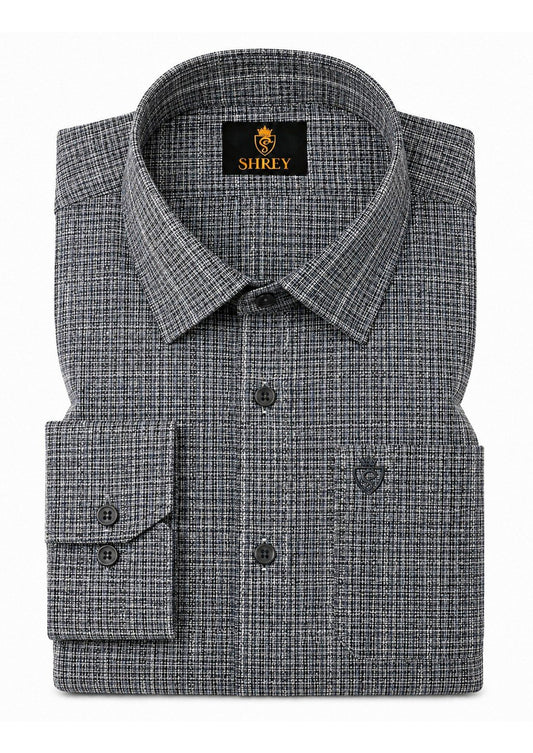 Mens Premium Cotton Check Full Sleeve Shirt Luxury Casual & Smart Formal Wear Shirt