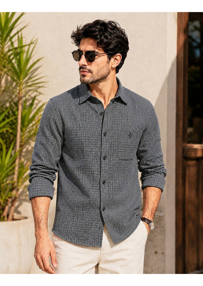 Mens Premium Cotton Check Full Sleeve Shirt Luxury Casual & Smart Formal Wear Shirt