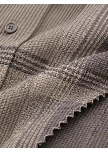 Premium Corduroy Check Shirt For Men – Modern Winter Collection-(Grey)