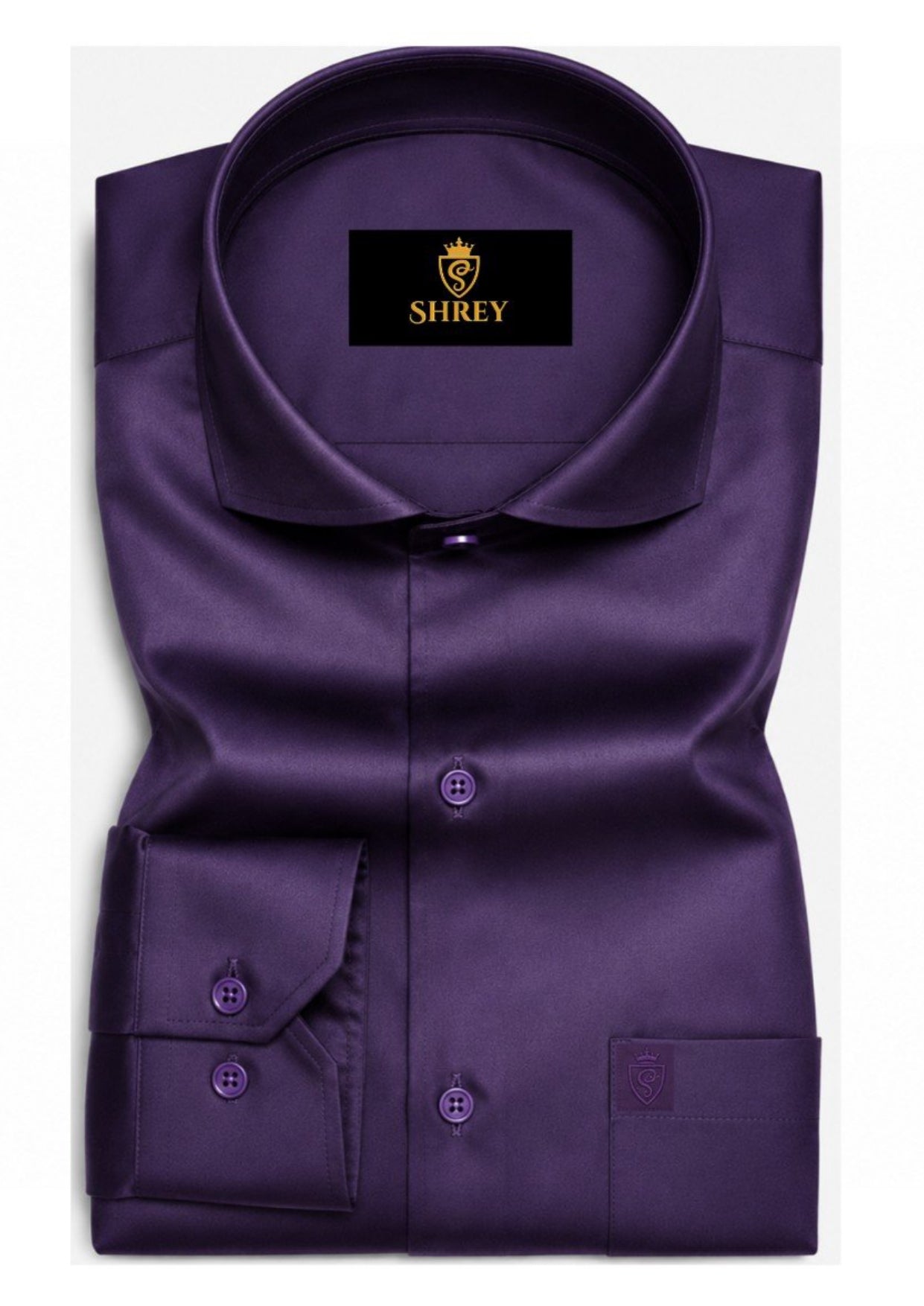 Premium Formal Shirt for Men | 100% Cotton Satin Full Sleeve Shirt | Luxury Office Wear | Party Wear Shirt |-Wine