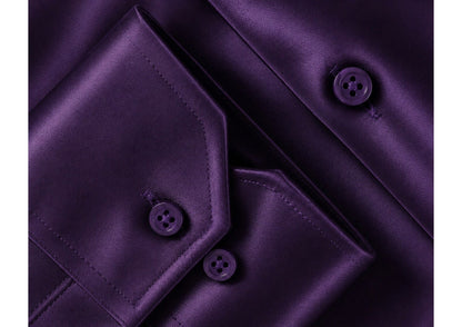 Premium Formal Shirt for Men | 100% Cotton Satin Full Sleeve Shirt | Luxury Office Wear | Party Wear Shirt |-Wine