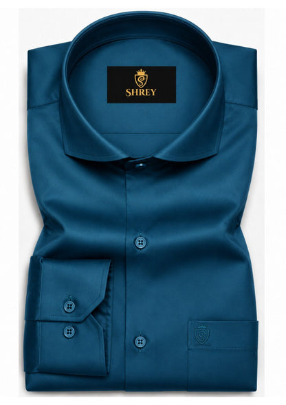Premium Formal Shirt for Men | 100% Cotton Satin Full Sleeve Shirt | Luxury Office Wear | Party Wear Shirt |-White