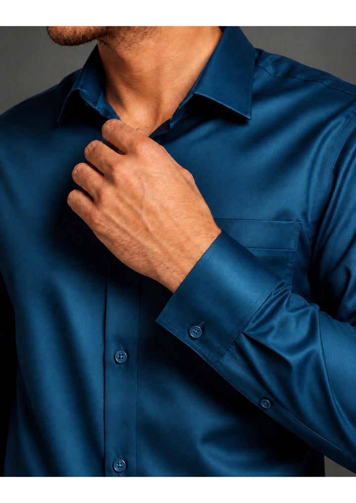 Premium Formal Shirt for Men | 100% Cotton Satin Full Sleeve Shirt | Luxury Office Wear | Party Wear Shirt |-White