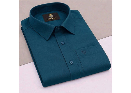 Premium Wine Cotton Satin Half Sleeve Formal Shirt | Office & Party Wear