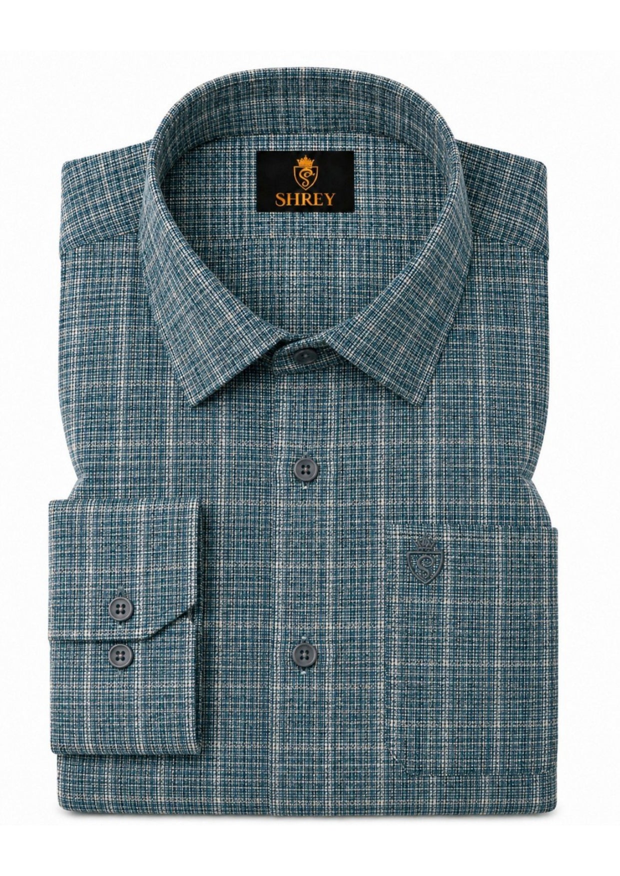 Mens Premium Cotton Check Full Sleeve Shirt Luxury Casual & Smart Formal Wear Shirt