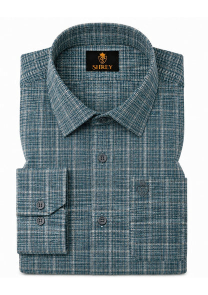 Mens Premium Cotton Check Full Sleeve Shirt Luxury Casual & Smart Formal Wear Shirt